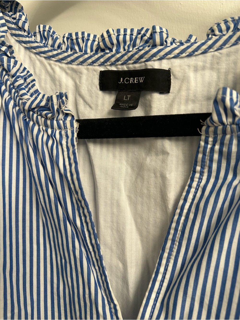 J. Crew Blue and White Striped Casual Button-Down Shirt